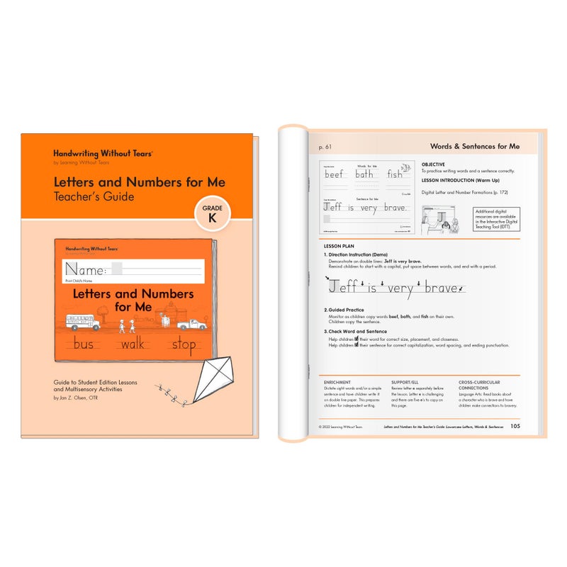 Handwriting Without Tears, Kindergarten Printing Bundle, Age 5+, K+, Student Workbook, Writing Journal & Teacher's Guide, School & Home, Language Arts, Tutoring, Tiny Pencils, Desk Strip - Image 2